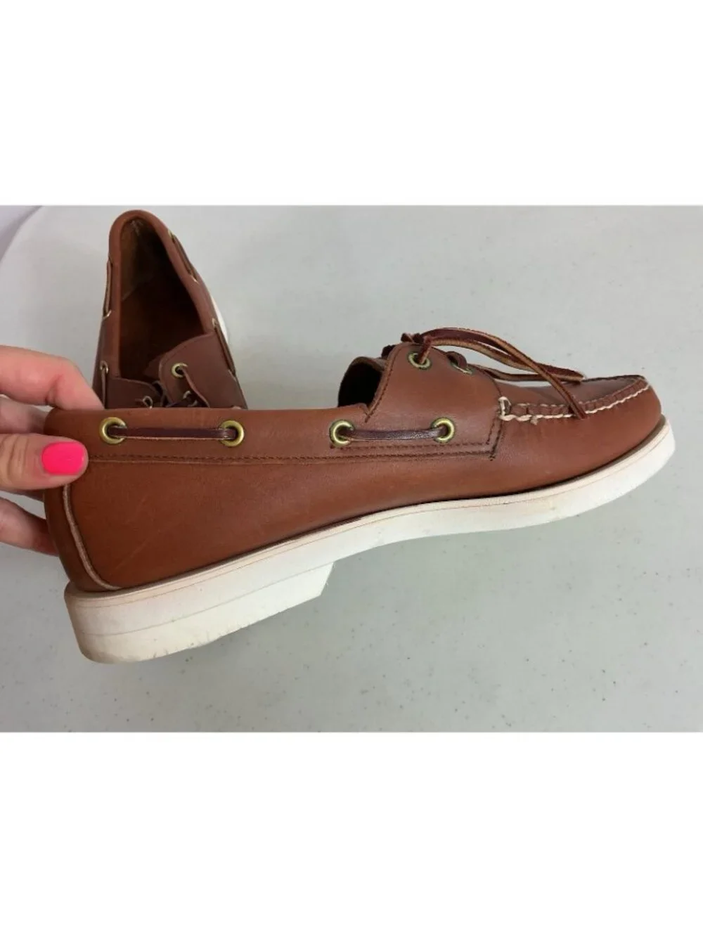 Hitchcock Leather Boat Shoes Made USA Mens 9.5